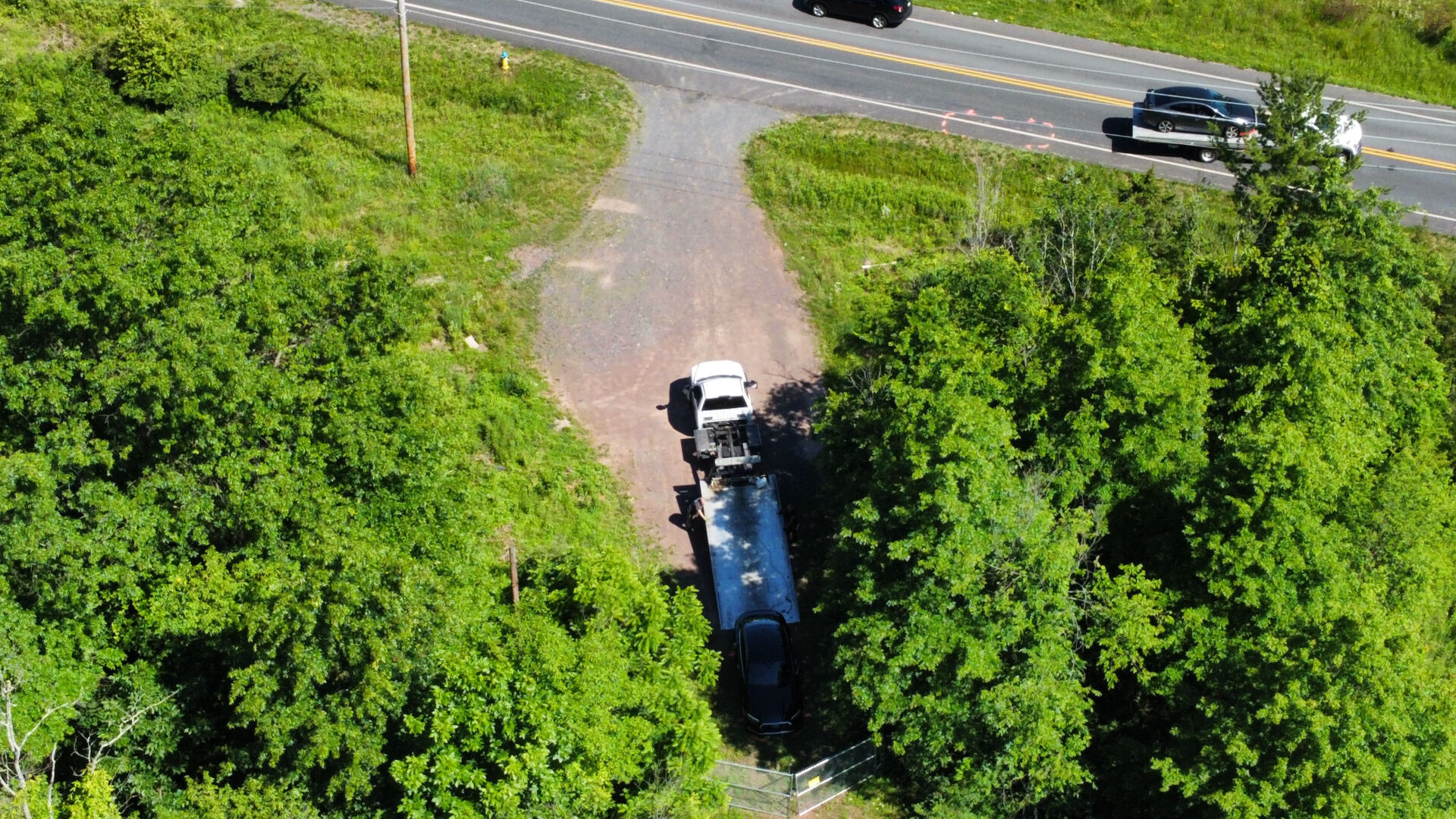 vehicles towed Richland Township Bucks County homicide scene drone